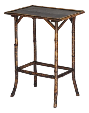 Vintage Petite Tortise Bamboo Side Table