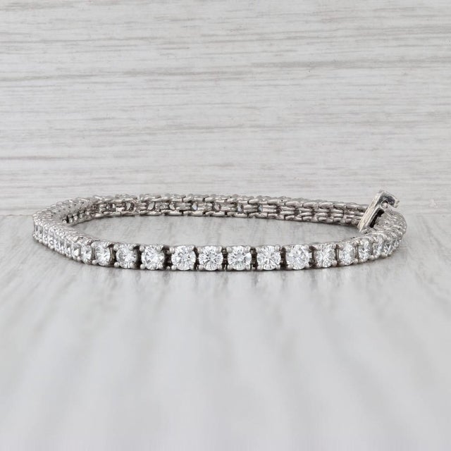 5.60ctw Vs2 Diamond Tennis Bracelet 950 Platinum 6.75" 3.1mm D Vatche For Sale - Image 4 of 9