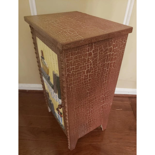 American American Colonial Crackle Painted Cabinet For Sale - Image 3 of 11