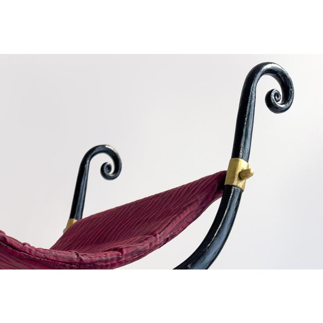 French Stool in Wrought Iron For Sale - Image 4 of 6