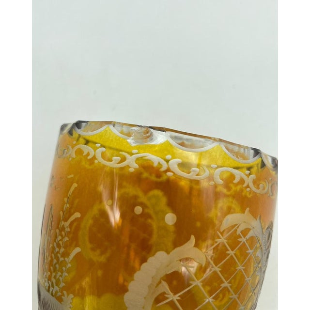 1960s Chalices in Hand-Cut Amber Crystal by Moosbauer Nördlingen, 1950s, Set of 2 For Sale - Image 5 of 18