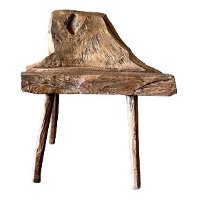 Organic Quadripod Armchair in Blond Raw Teak For Sale