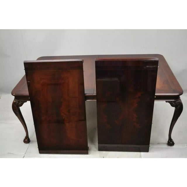 Bernhardt Centennial Georgian Chippendale Mahogany Dining Table With 2 Leaves For Sale - Image 9 of 12