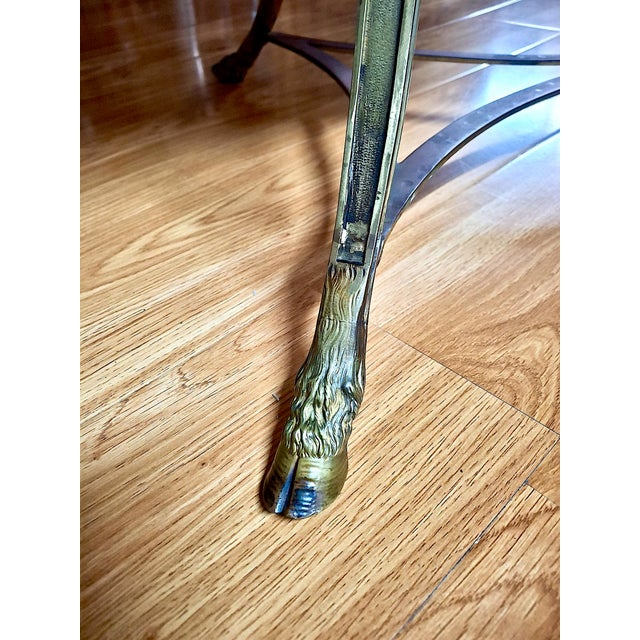 Metal Maison Jansen-Style Guéridon Marble and Gilt Bronze Table For Sale - Image 7 of 7