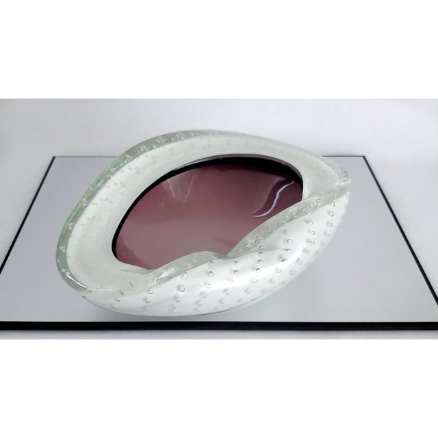 Murano Bowl Lavender Eggplant 1950s Signed For Sale In Miami - Image 6 of 11
