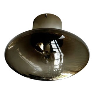 21st Century Polished Nickel and Smoky Uno Flush Mount by Fabio LTD For Sale