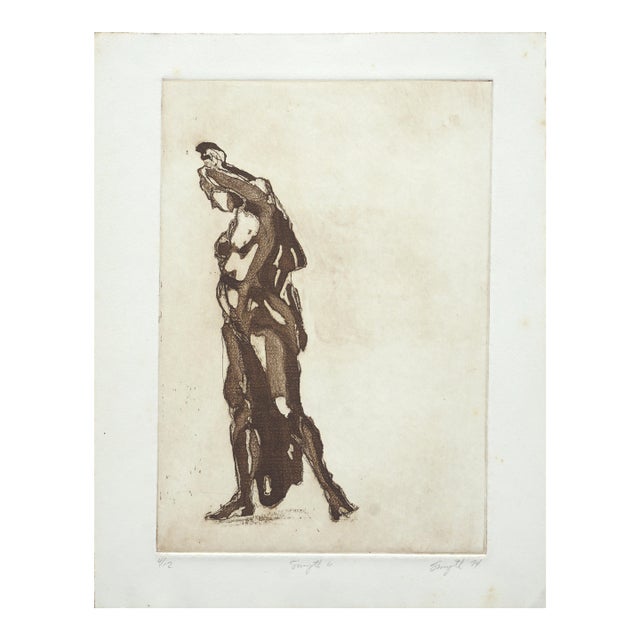 "Study 6" Figurative Abstract Lithograph by Jim Smyth For Sale