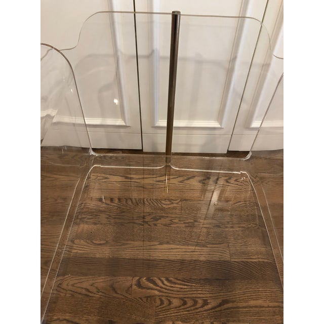 Mid-Century Brass Detail Lucite Ribbon Chair For Sale - Image 12 of 13