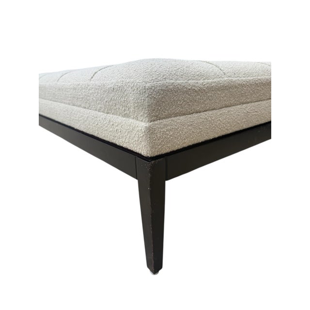 Contemporary George Smith Large Tufted Boucle Ottoman For Sale - Image 3 of 5