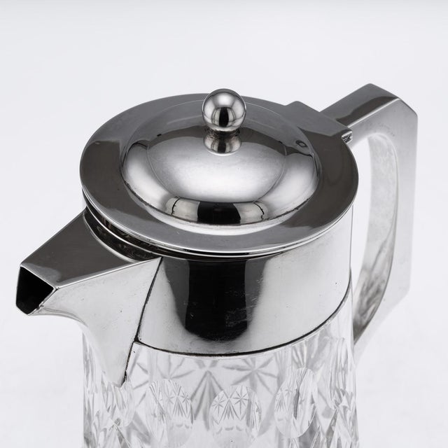 Metal Antique English Silver and Cut Glass Claret Jug, 1906 For Sale - Image 7 of 16