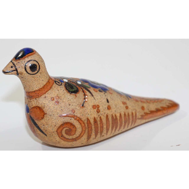 Mexican Tonala Pottery Hand Painted Bird | Chairish