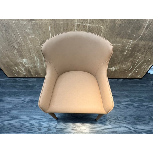 Rh Nicola Slope Leather Dining Armchair — Vegan Leather | Cocoa For Sale - Image 14 of 18