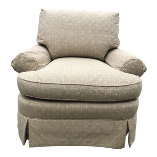 Custom Highland House Skirted Arm Chair For Sale