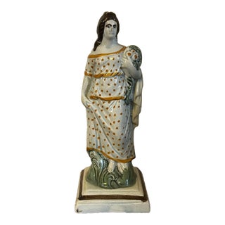 Antique 18th Century English George III Staffordshire Pearlware Four Seasons Figure Depicting Summer For Sale