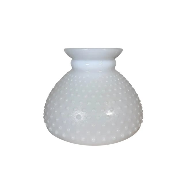 White Vintage Hobnail Milk Glass Lamp Shade - Fenton Milkglass - White 8 Inch Diameter Lampshade For Sale - Image 8 of 8
