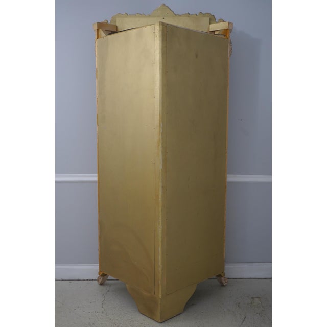 Pair French Style Gold Wash Corner China Cabinets For Sale - Image 18 of 18