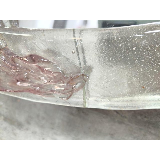 Glass Venetian Round Mirror in Murano Glass from Mazzega, 1960s For Sale - Image 7 of 8