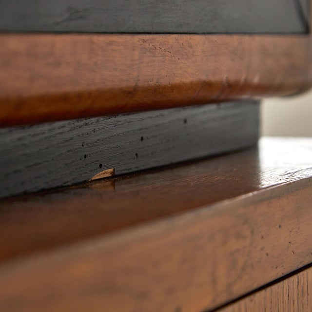 Vintage Oak Display Cabinet with Sliding Glass Panels, 1950s For Sale - Image 17 of 18