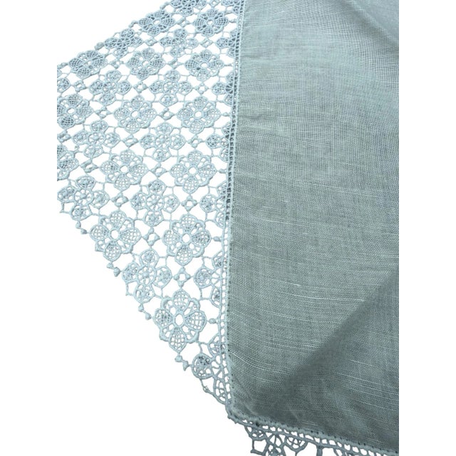 Linen Austrian Lace and Linen Handkerchief-a Pair For Sale - Image 8 of 11