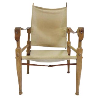 Leather & Oak Safari Chair by Wilhelm Kienzle & Klint Kaare for Wohnbedarf, 1950s For Sale