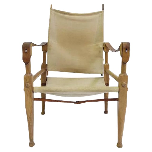 Leather & Oak Safari Chair by Wilhelm Kienzle & Klint Kaare for Wohnbedarf, 1950s For Sale