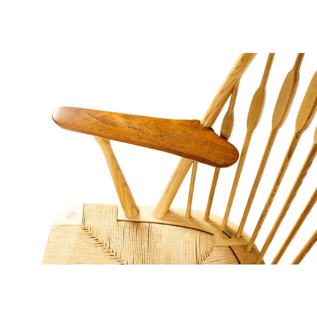 1960s Danish Modern Mid Century Peacock Lounge Armchair– Hans Wegner for Johannes Hansen — Ash + Teak For Sale - Image 9 of 12