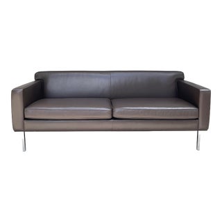 Theatre Sofa in Leather by Design Within Reach For Sale