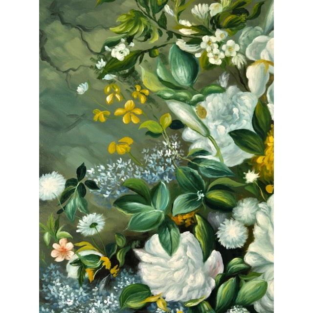 1960s 1960s Chelsea House Floral Still Life Oil Painting After Renoir For Sale - Image 5 of 17