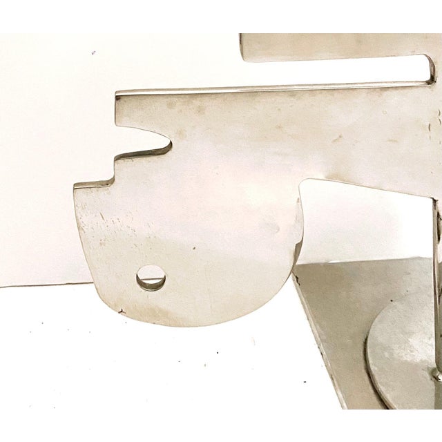 Jack Schuyler, Large Modern Abstract Figure Polished Steel Mod Chrome Sculpture Jack Schuyler, 1982 For Sale In Miami - Image 6 of 7