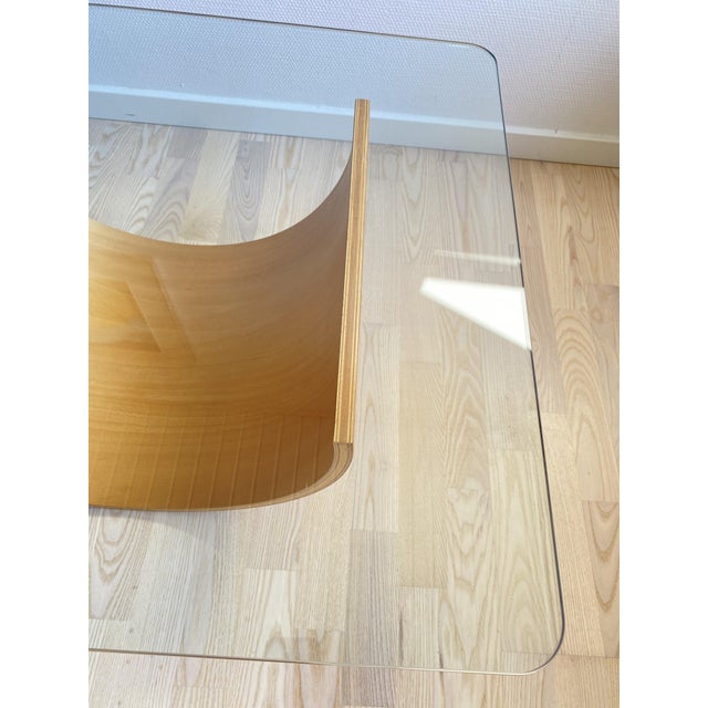Wave Coffee Table in Beech and Glass by Hjellegjerde, Norway, 1990s For Sale - Image 4 of 16