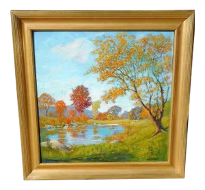 Wm. H Pearce B.1864 Ma Artist Oil Painting 30 X 30