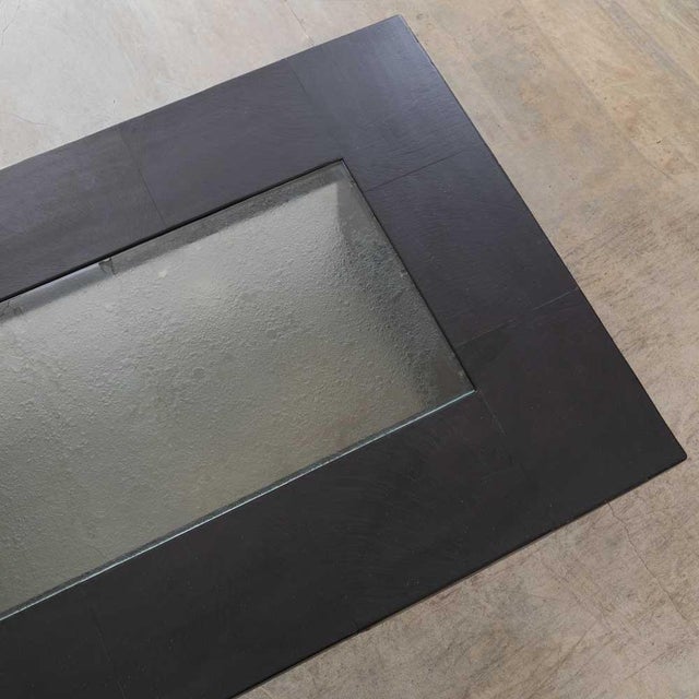 1970s Large French Black Slate and Glass Coffee Table For Sale - Image 13 of 14