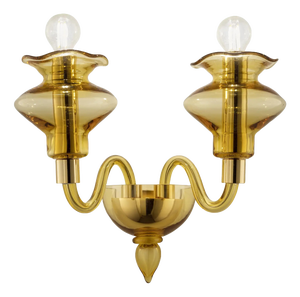 Linear Modern Amber Murano Glass Wall Sconce by Simoeng for Simoeng