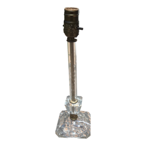 Etched Crystal Boudoir Lamp Circa 1930s