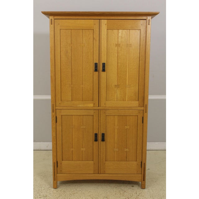 Stickley Mission Oak Arts & Crafts Tv Armoire For Sale - Image 13 of 13