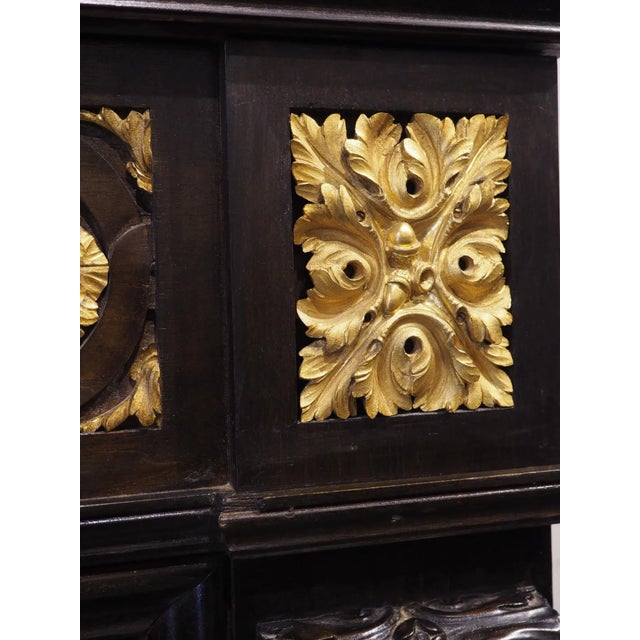 French Louis XVI Style Ebonized Wooden Mantel With Gilt Bronze Mounts, 20th C. For Sale In Dallas - Image 6 of 12