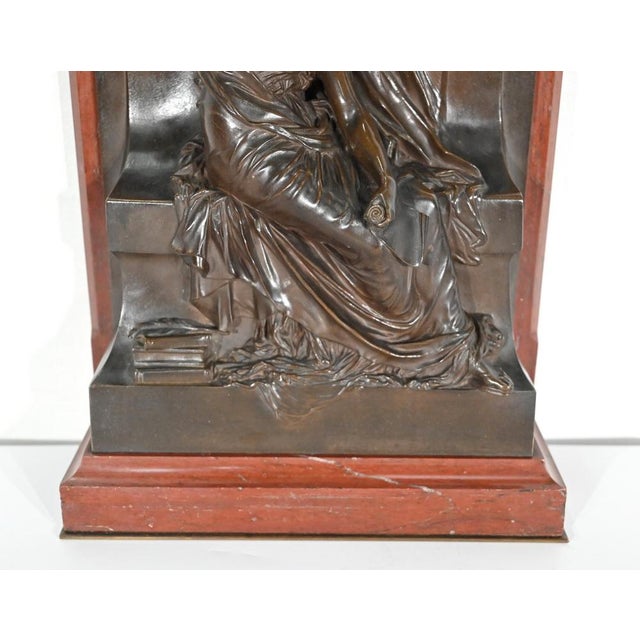 H. Chapu, La Pensée Sculpture, 19th-Century, Bronze & Marble For Sale - Image 11 of 18
