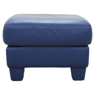 Set of DS17 Blue Leather Ottomans from de Sede, 1990s For Sale