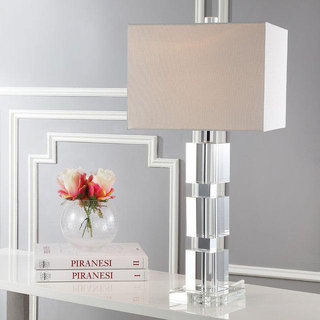 2020s 28-Inch H Palace Crystal Cube Table Lamp - Clear For Sale - Image 5 of 6