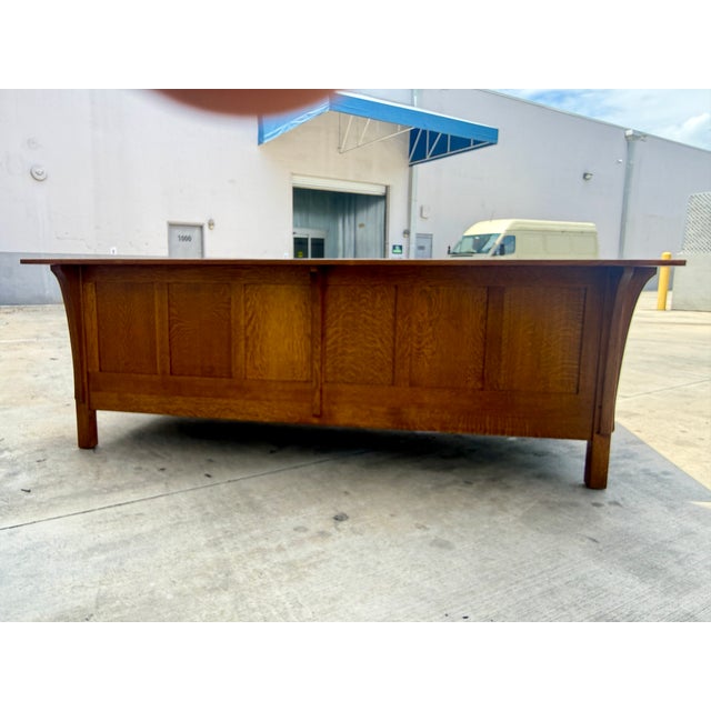 1990s Stickley Craftsman Mission Oak Prairie Settle For Sale - Image 9 of 10