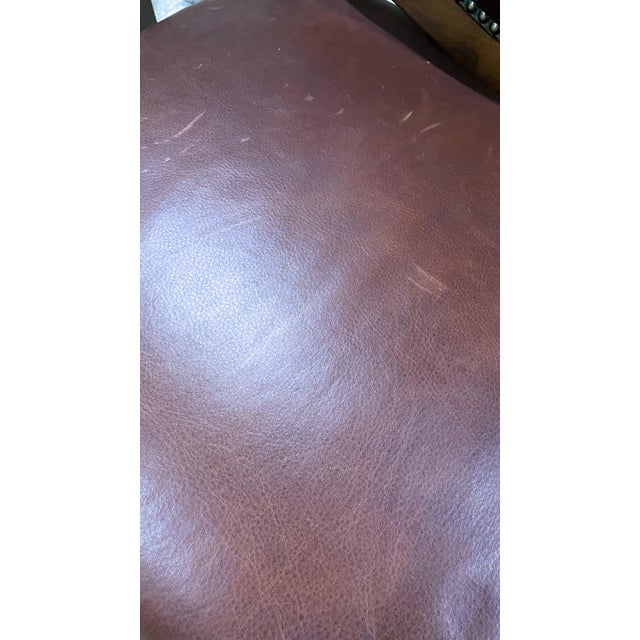 Vintage Henredon High-Back Leather Dining Chairs - a Pair For Sale - Image 12 of 12