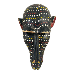 Vintage African Lg Colorful Monkey Mask Bozo Bamana 15" H