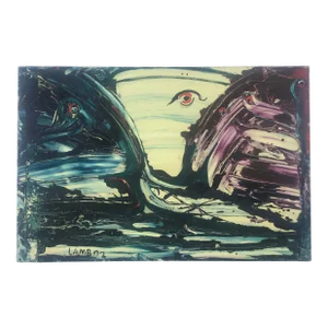 21st C Oil Painting - Contemporary Abstracted Eye - Signed Matt Lamb - 2002