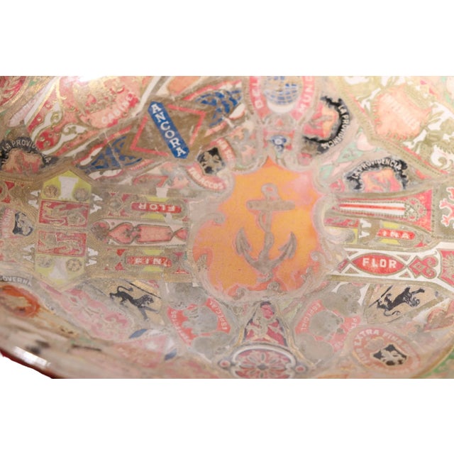 2 Pc. Cigar Band Decoupage Glass Bowls For Sale In New York - Image 6 of 13