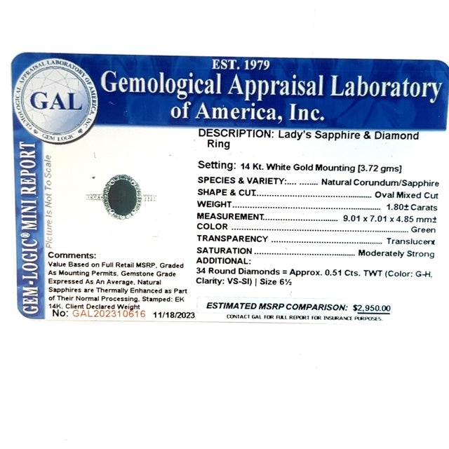 Natural Emerald Diamond Ring 6.5 14k White Gold 9.31 TCW Certified For Sale - Image 13 of 13