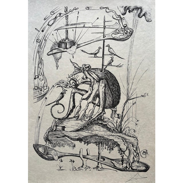 Black Salvador Dali, L'Inquisition from Les Songes Drôlatiques de Pantagruel, Original Large Lithograph, 1973 For Sale - Image 8 of 8