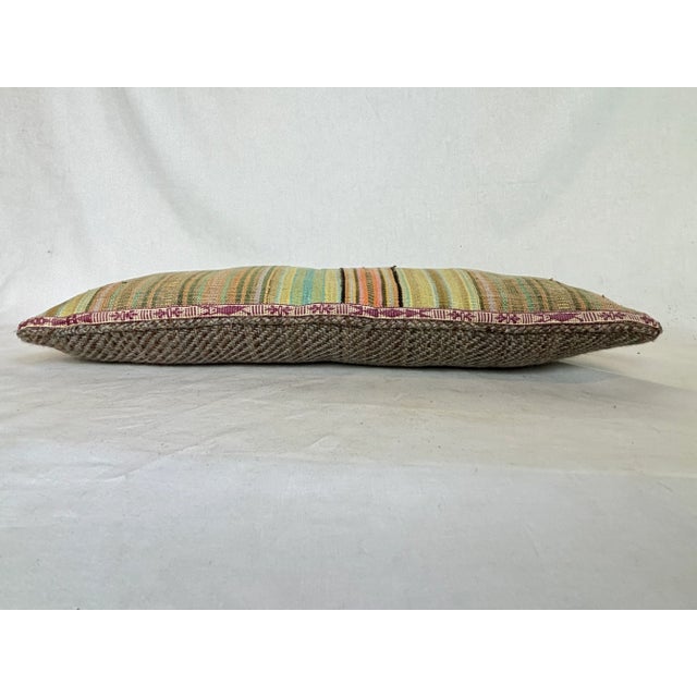 Late 20th Century Late 20th Century Pillow of Handwoven Cotton Nepalese Bands For Sale - Image 5 of 7