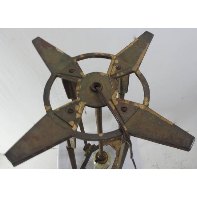 Verona Arrow Bronze Lamp With Crested Globe For Sale - Image 9 of 11