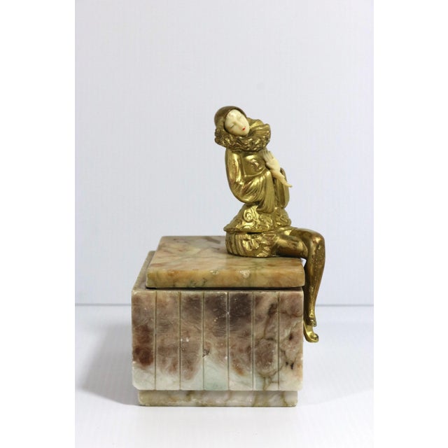 1930s 1930s Art Deco Pierette Sculpture on Marble Box After Sculptor Paul Phillipe For Sale - Image 5 of 10