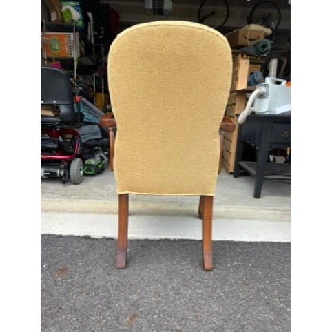 2020s Queen Anne Style Upholstered Armchair For Sale - Image 5 of 6